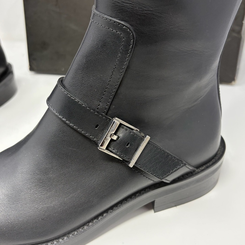 Gucci Idrocalf Leather Buckle Riding Boots Black Size 37 | Made in Italy COA - Picture 4 of 14